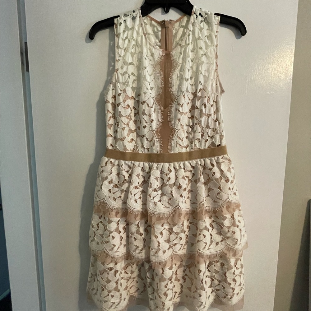 BCBG Max Azria White Lace Cocktail Dress